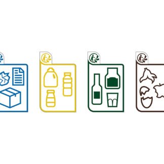 Kit 4 adhesivos educativos para recogida selectiva