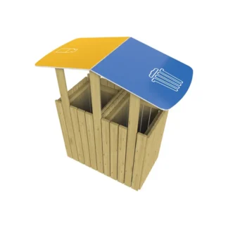 Papelera reciclaje Turin con techo 2 x 100 litros