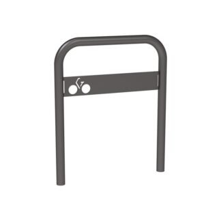 Arco para bicicletas con señalización pintado sobre galva...