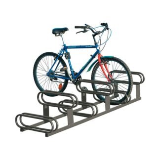 Aparcabicicletas con 6 soportes a diferentes alturas