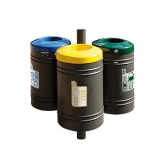 Papelera Galway Inox cepillado para recogida selectiva 40...