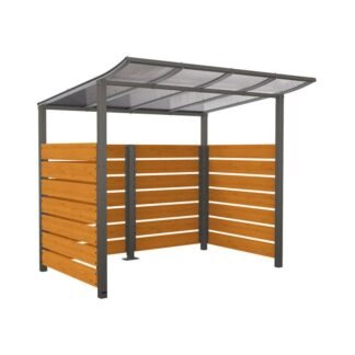 Refugio para bicicletas Modulo con cerramientos de madera
