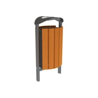 Papelera Silaos acero y madera 50 litros
